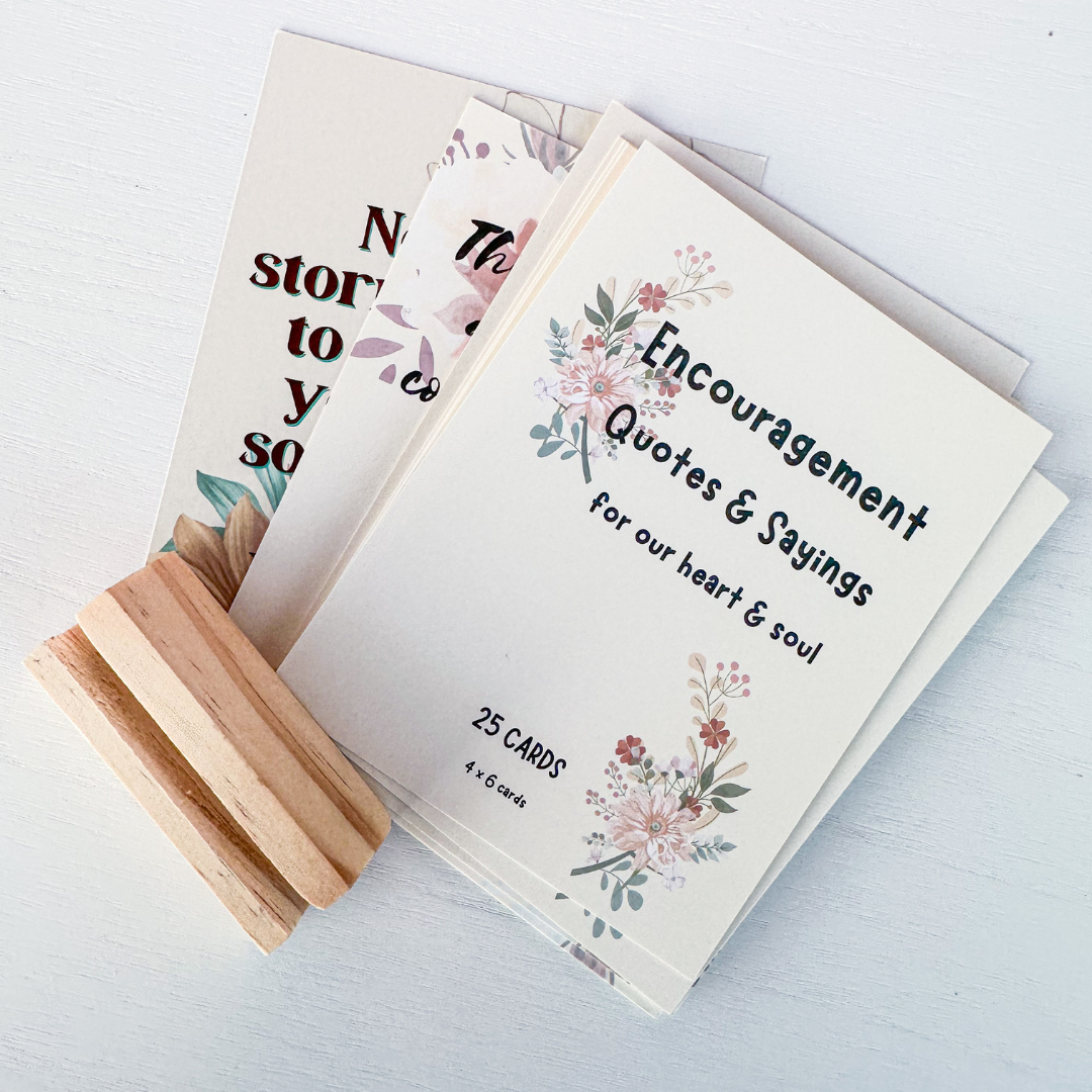 Inspirational Quote Pack with Wooden Desk Stand