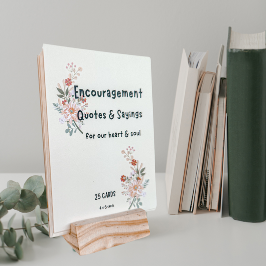 Inspirational Quote Pack with Wooden Desk Stand